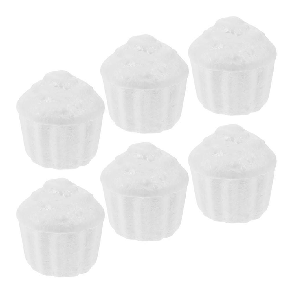 6pcs White Foam Cake Models Lightweight, Reusable Decorative Props for Weddings, Festivals, and Practice Use
