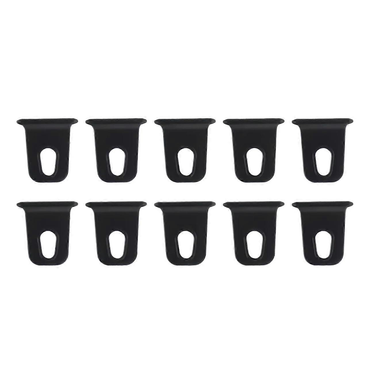 Piping Hooks, Piping Strip Hooks, Pack of 10 Awning Hooks, Robust Universal White Coat Hook Stand for Motorhomes, Sshaped Camping Hooks (Black, 10)