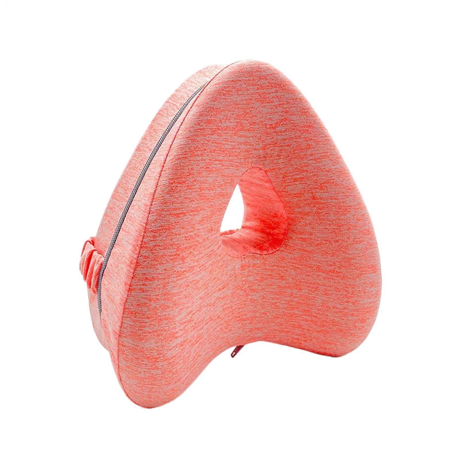 Knee Support Cushion, Pressure Relief Heart-Shaped Pillow for Sleep Position Correction in Orange, Soft Material