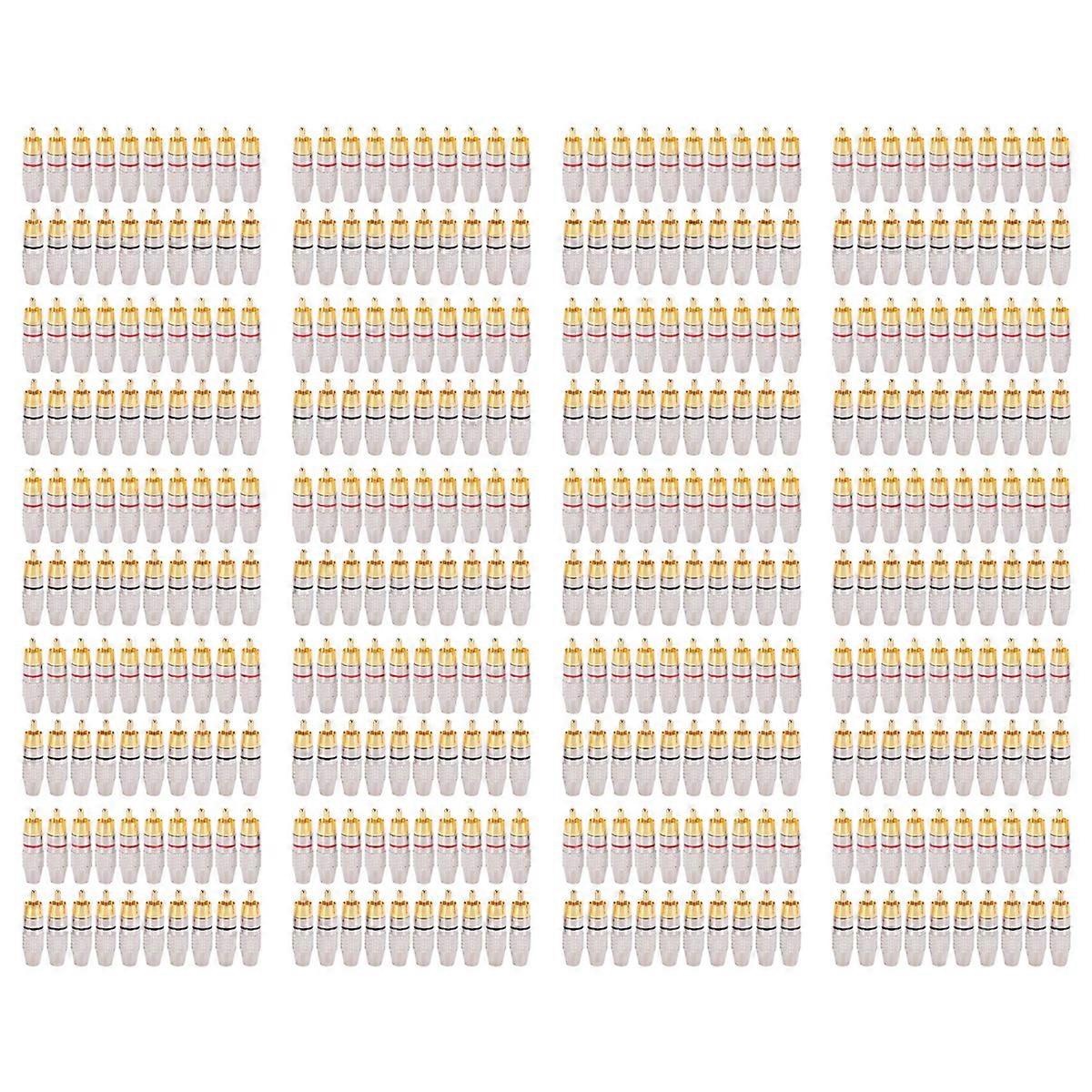 400 Pcs Plug Audio Video Locking Cable Connector Gold Plated