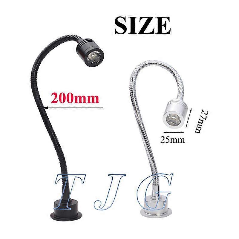 Lampada da parete a led dimmerabile Nero Argento Ac90-260V 1W 3W Lampada da comodino camera da letto moderna Luce Lampada da parete regolabile con angolo di 360 gradi