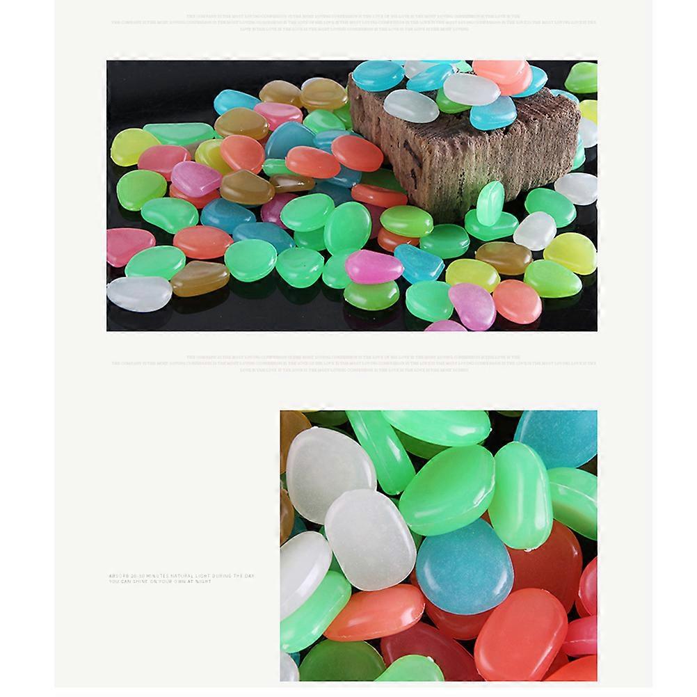 Luminous Cobblestone Pebbles for Aquarium Decoration 50Pcs Assorted