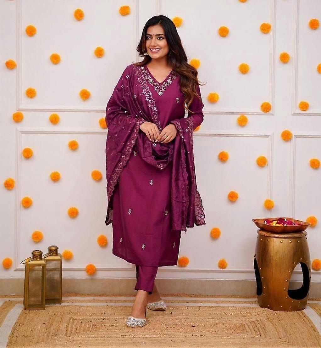 Indian Pakistani Designer Kurta Pant Dupatta Set Women Bollywood Top Tunic Salwar Kameez Suit Kurti Dress