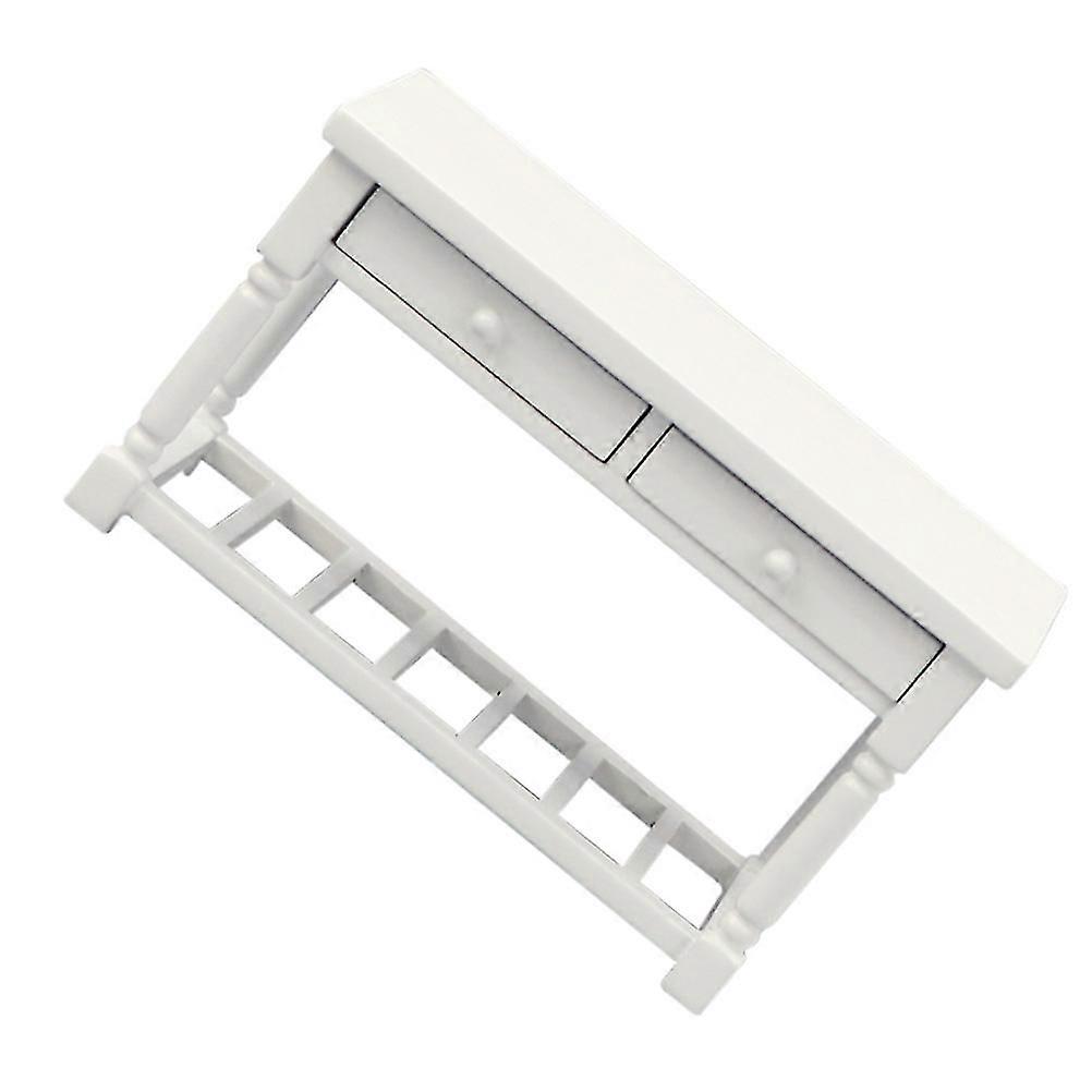 Mini Desk Model Miniature Furniture Generous Style White Color 11X6.4X5.7cm 1Pack