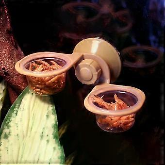 Kleine Reptilien Gecko Fütterung Kante Gecko Schüssel Kante Wurmschale Saugnapf Feeder 40JA