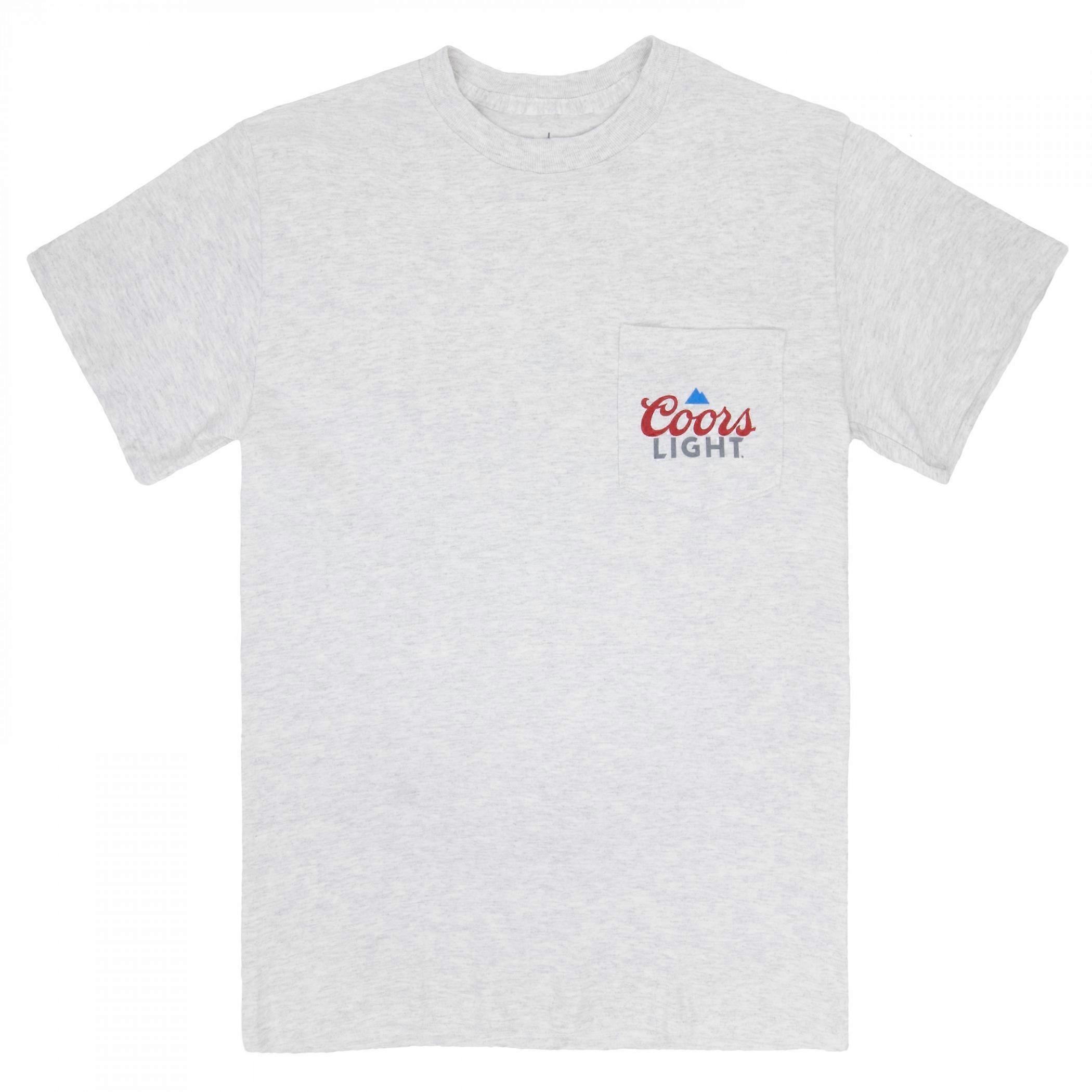 Coors Light Grey Pocket T-Shirt – Officially Licensed Men's Tee With Front & Back Graphics, Cotton-Poly Blend - View #4