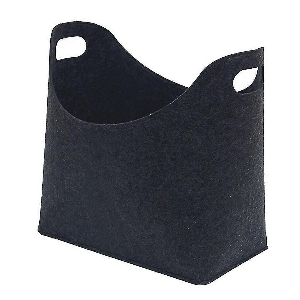 2個の黒いホーム薪ホルダー収納バスケットおもちゃの本フェルトバッグ-良い