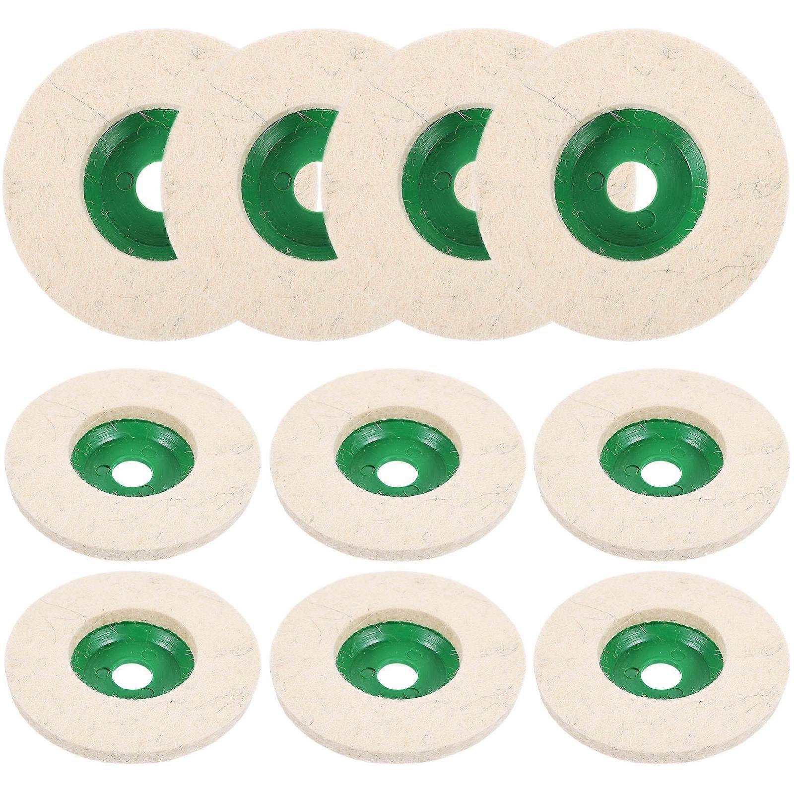Professional Buffing Polishing Wheels 10Pack Round Wool Discs Compatible With Angle Grinders For Effective Polishing Tasks