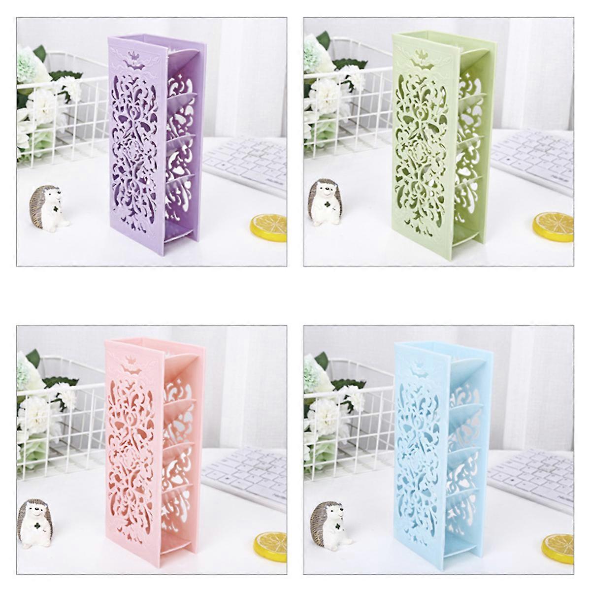Square Shape Table Organizer Suitable For Home Office And School Uses In Pink With Mildew Prevention Functionality 1Pcs