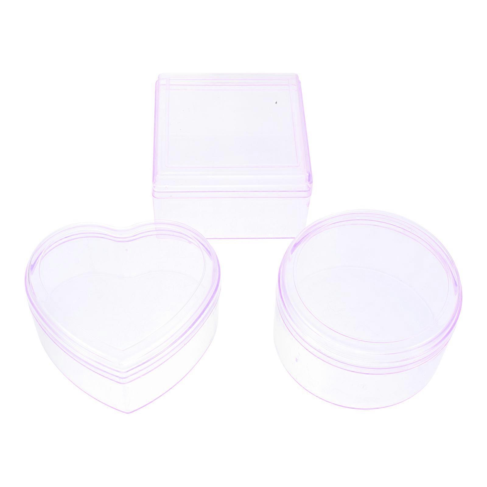3pcs Plastic Storage Boxes for Candy, Snacks & More – Compact, Stackable Containers for Home, Office & Kitchen Organization – Heart & Shape Designs