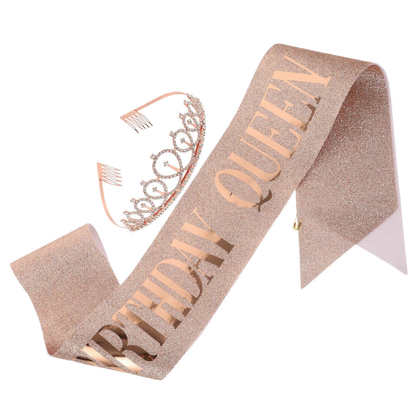 Elegant Birthday Headband And Sash For Girls Celebrating Their Special Day With Golden Set