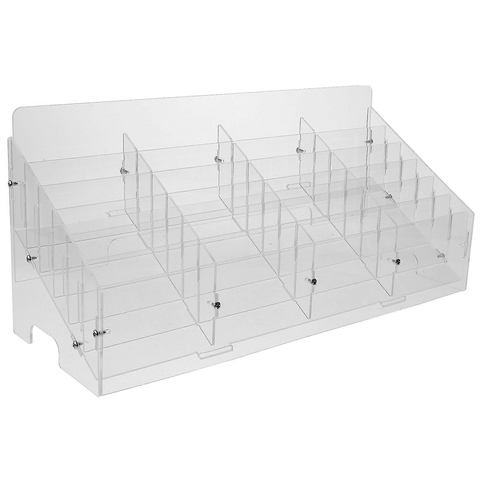 Acrylic Phone Organizer with Multi Compartments Keep Desk Tidy 1 Set of Storage Box for Phones Business and Small Items