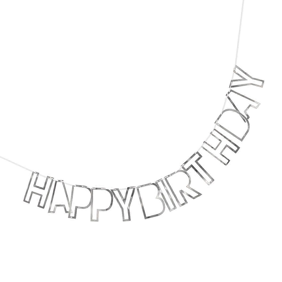 Decorazioni di compleanno d'argento appeso Banner Chic Design festa di compleanno Pull Flag 1 Set