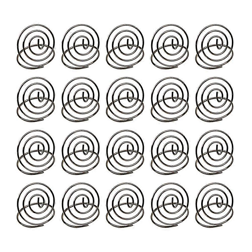 20 Pcs Stainless Steel Memo Holders Silver Steel Desk Card Clips for Party and Home Use
