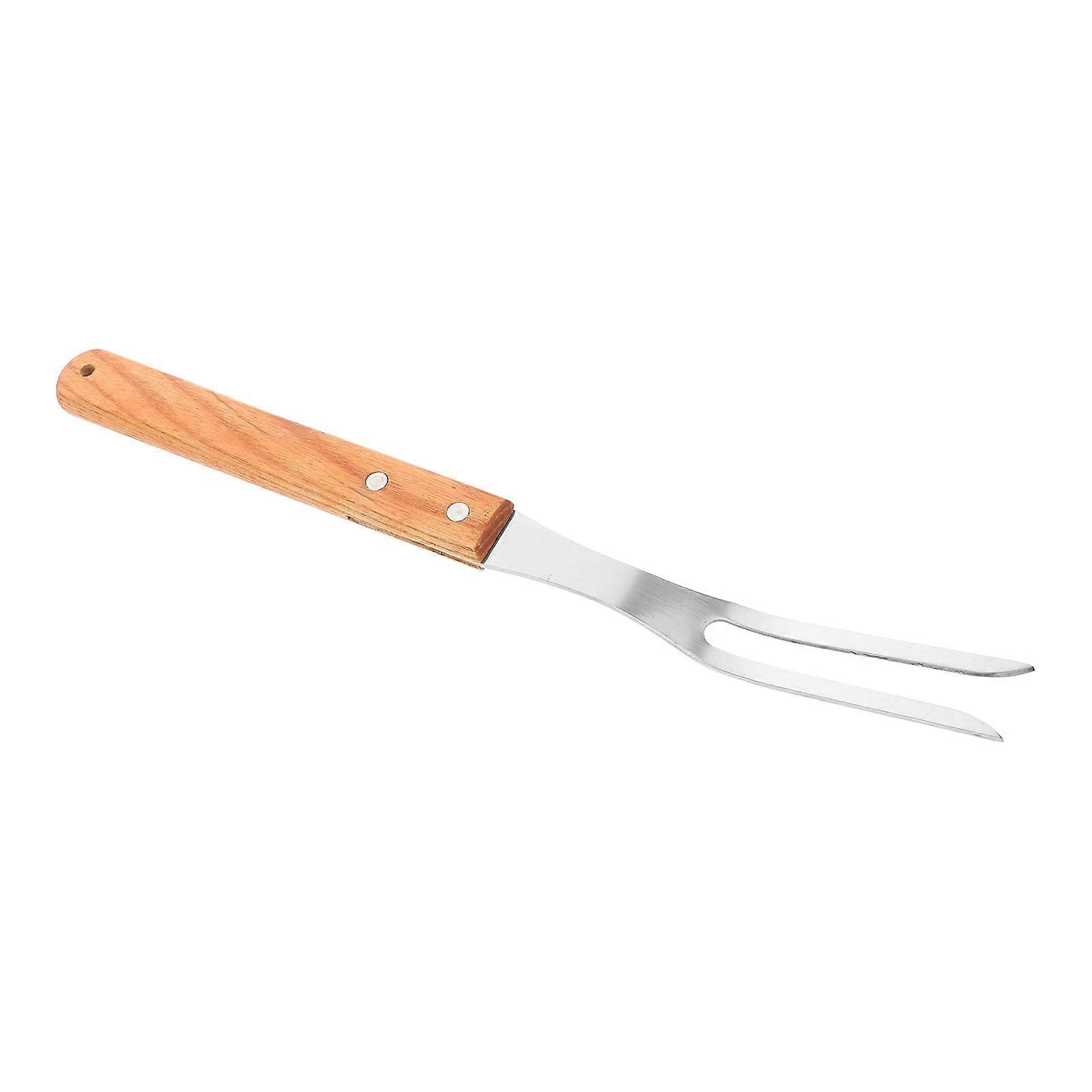 Outdoor Grill Fork Stainless Steel Cooking Utensil For Camping Family Barbecue 33.50X2.70X1.30CM Efficient Design 1Set