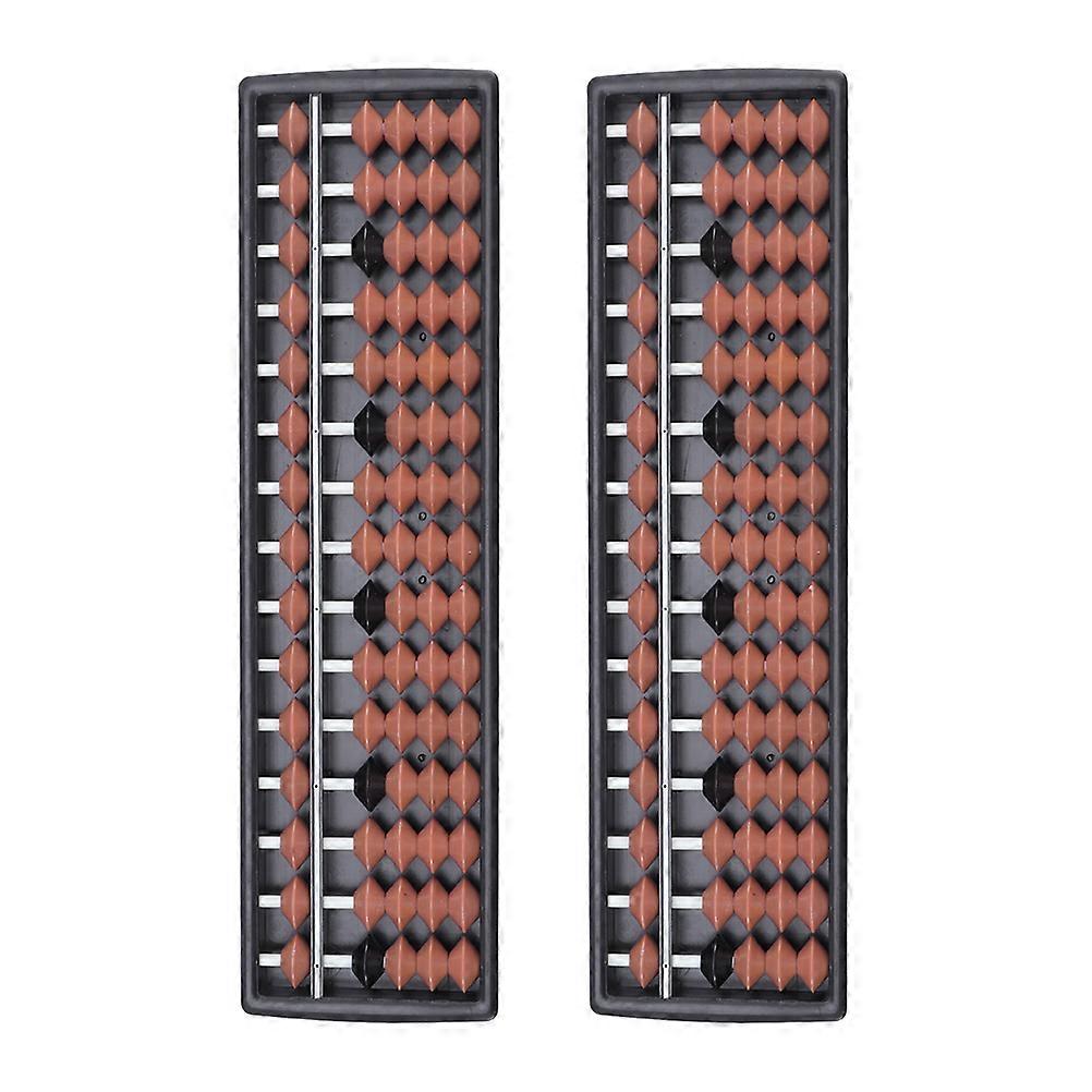 Kids Counting Tools 2Set Portable Children Abacuses Brown Plastic For Math Learning