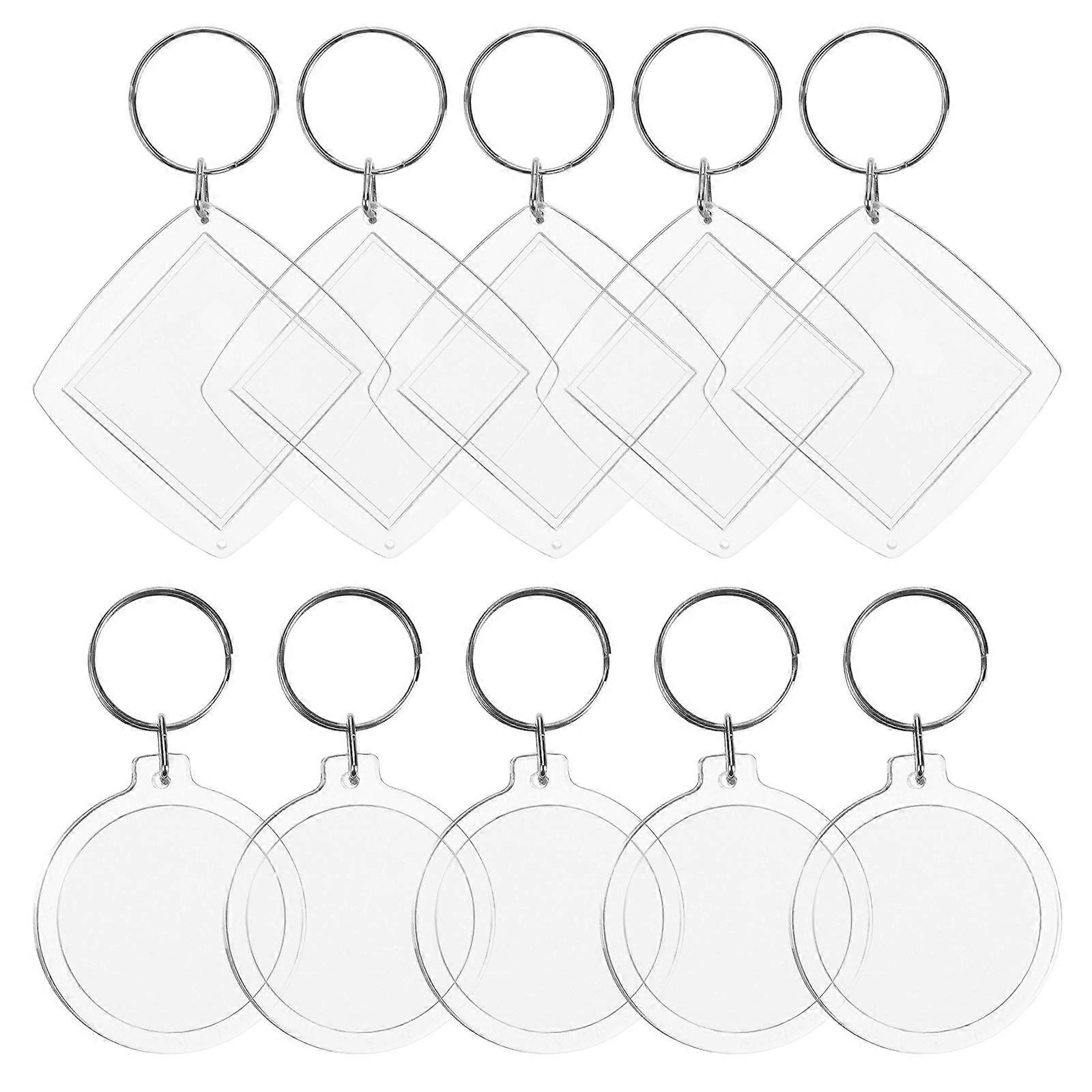 Round Key Pendants Acrylic Key Chains For Diy Projects Collectors Number Tag Function High Transparency 30Pcs