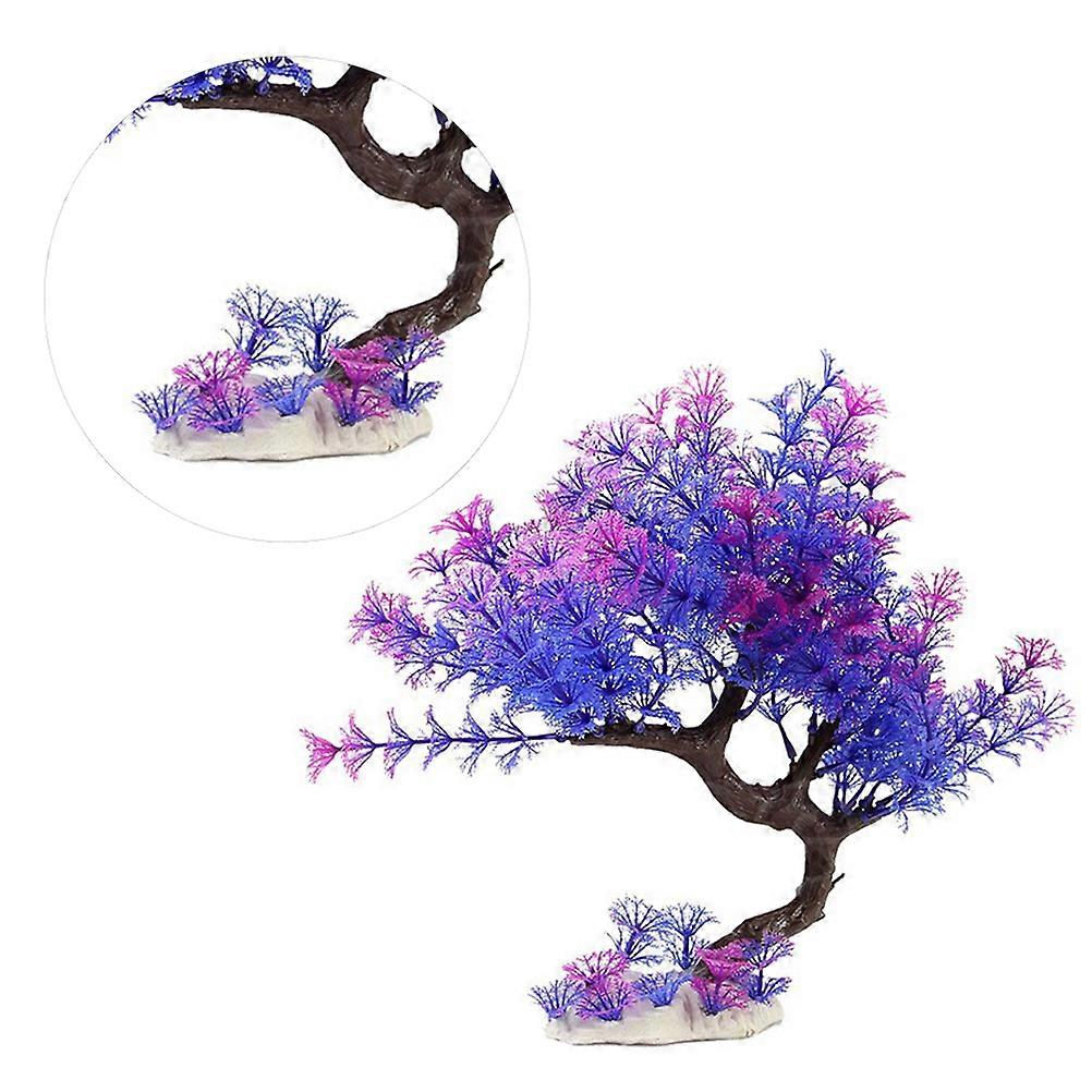 Plastic Aquarium Grass Decoration Suitable For Aquarium Enthusiasts In Purple Color Adding Fun To Fish Tank Environment 1Set