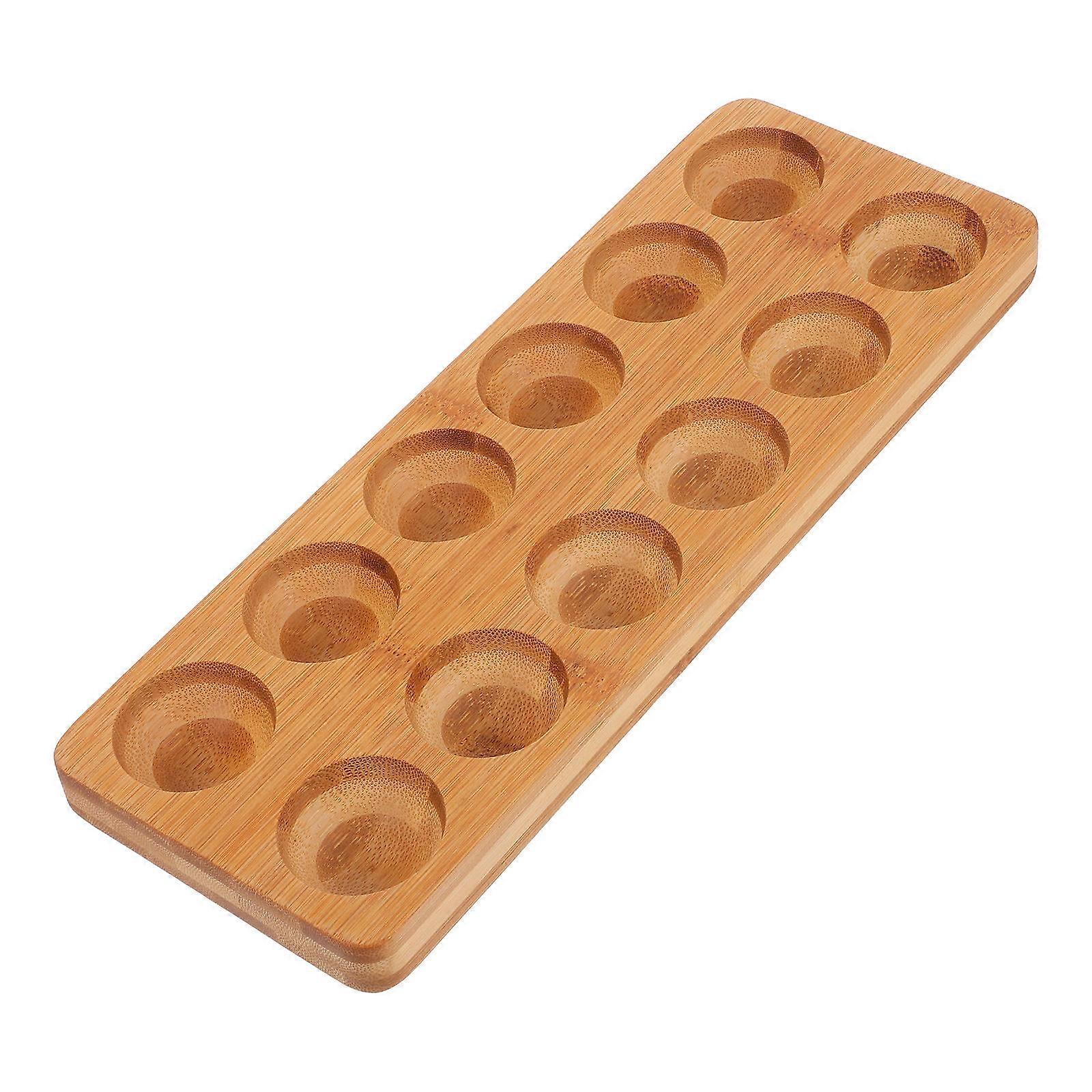 12 Hole Wooden Egg Rack Holder for Refrigerator Storage, Space Saving Design, Sustainable Crafted for Kitchen & Restaurant Use