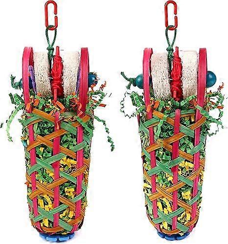 Parrot Toy,2 PCS Bird Toy - Suitable for Cockatoos, Parakeets, Conures, Love Birds, Small and Medium-Sized Parrots for Tearing and Foraging Bird Cage