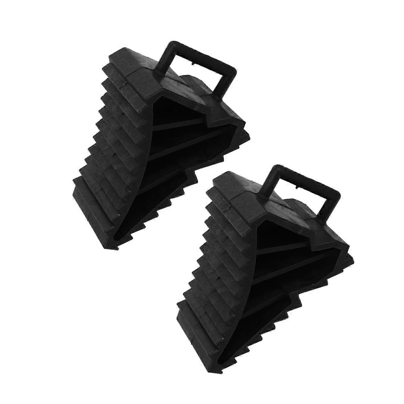 Pack of 2 Tyre Shoe Car Tyres Wheel Chocks Large Triangular PP Wedges for Vehicle Stability and Safety Accessories