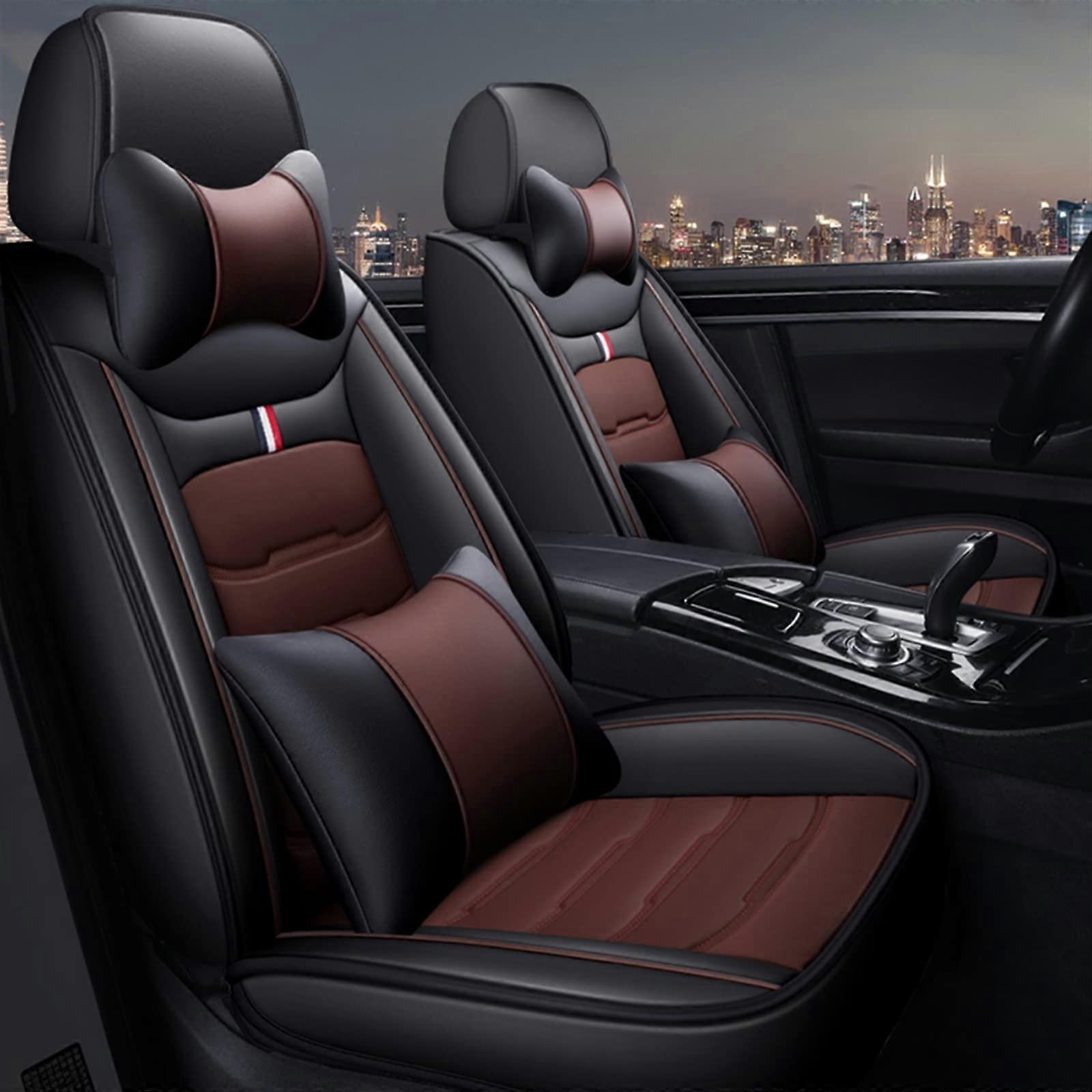5 Seater Car Seat Covers Full Cover Compatible With Nissan X-Trail Qashqai J10 J11 Pathfinder Sunny Color Black Coffee Deluxe Size