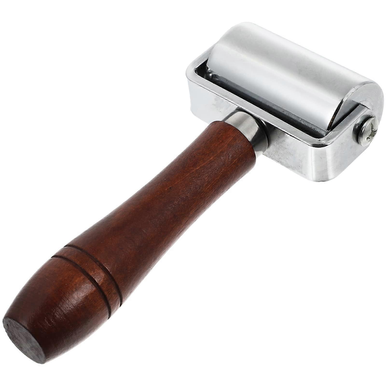 Leather Edge Roller Tool With Non-Slip Wooden Handle For Leatherworking, Edge Finishing And Pressing, Professional