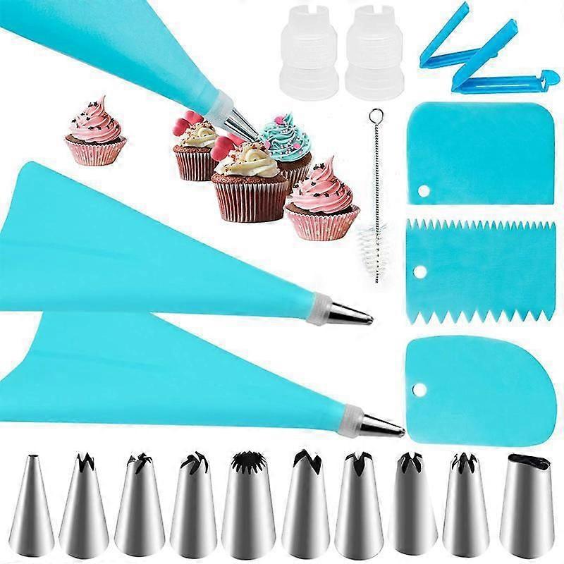 Cake Tools Set,Cake Decorating Tips Decorating Bag Cream Scraper Cookie Tool Set