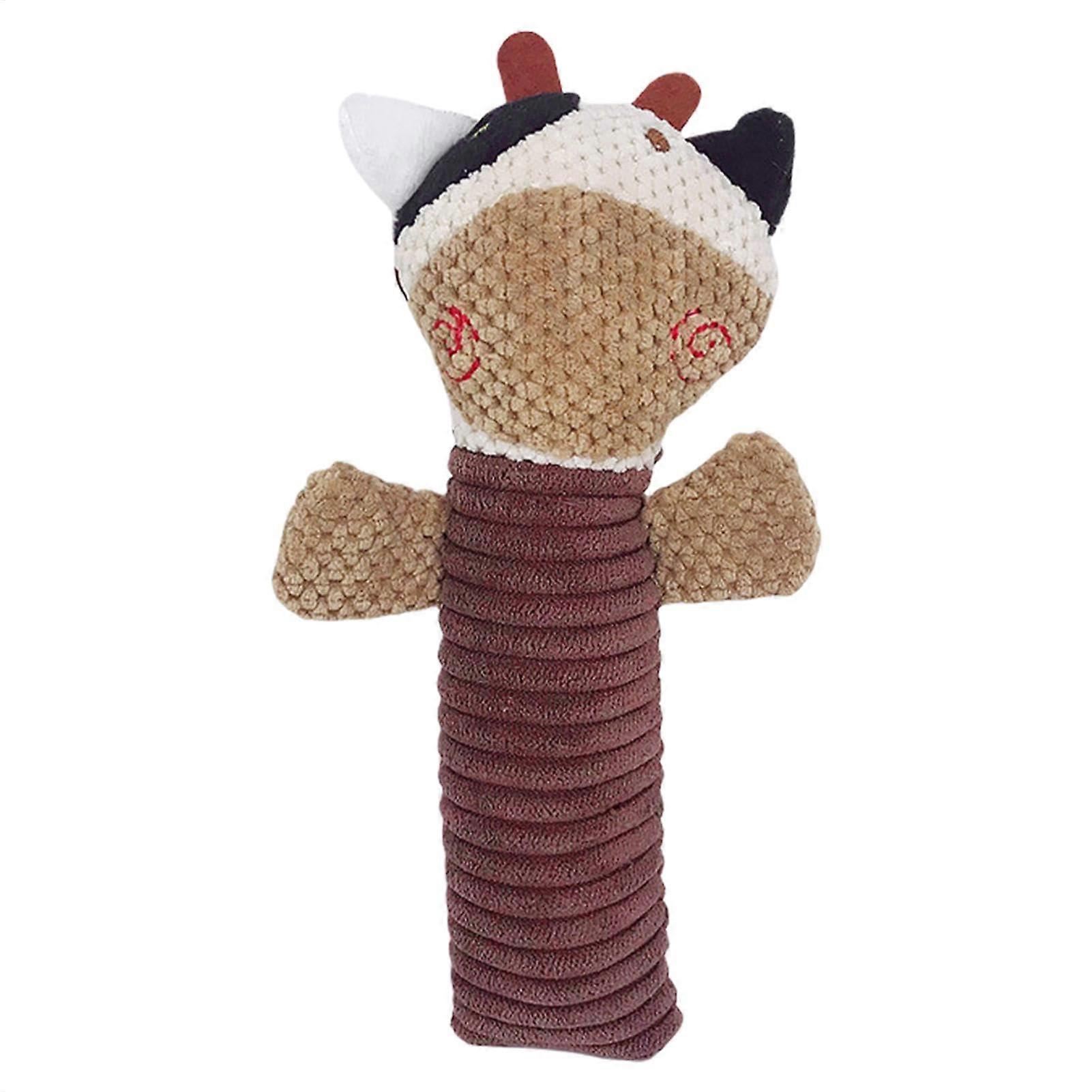 Plush Toy for Dogs, Interactive Multi-Purpose Chew Toy, Small Dog Size, Brown Cartoon Dog Plush