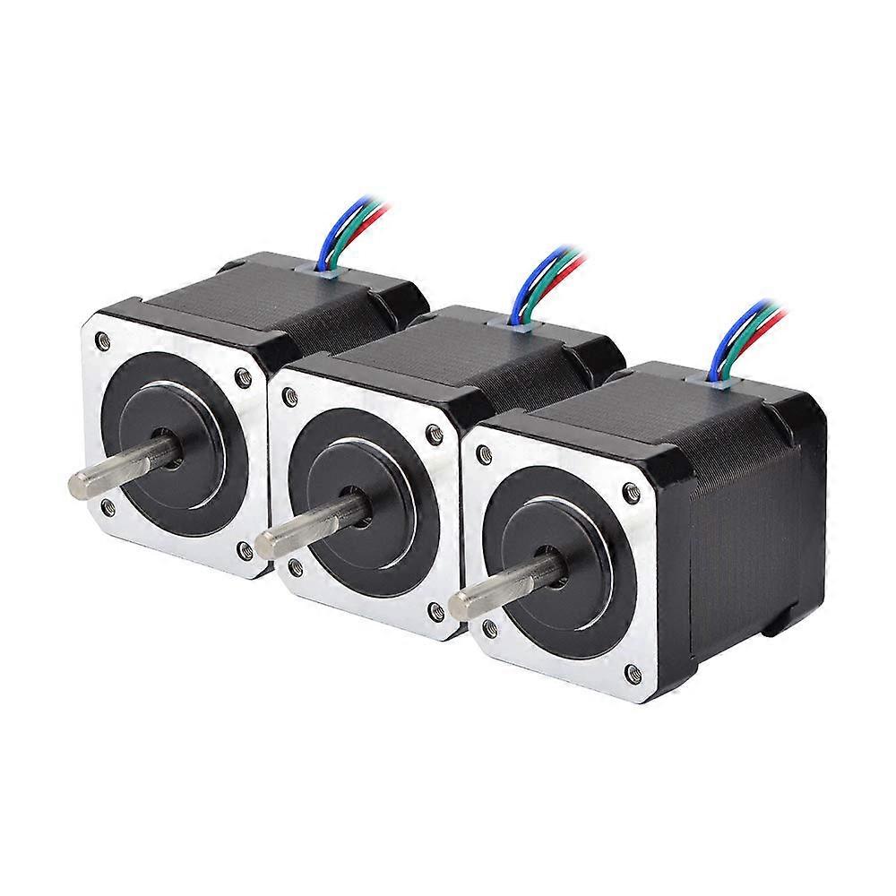 Nema 17 Stepper Motor Bipolar 59 Ncm (84 ozin) 2A 42 x 48 mm 4 Wires with 1 m Cable  Connector for 3D Printer/DIY CNC Pack of 3