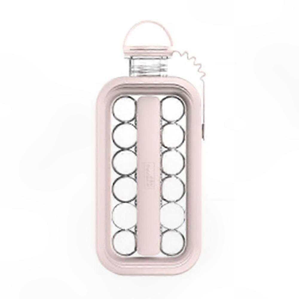 Portable Ice Maker with Lid and Cube Mold Pink Multi-Function Home Use Compact Design for Easy Ice Preparation