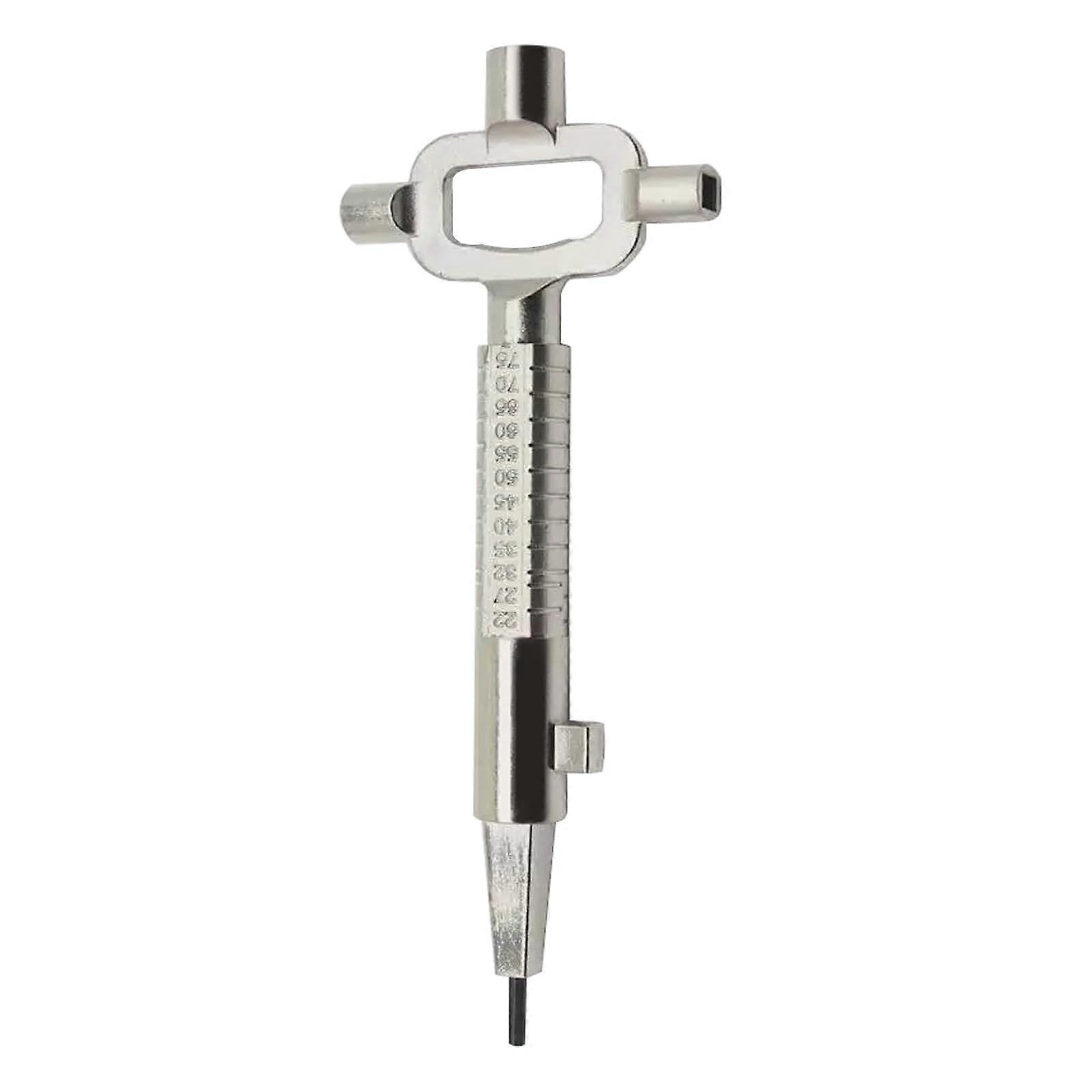 Universal Construction Key For Mortise Cylinder Locks, Architect And Site Key, With Cylinder Gauge, Silver 1 Pack