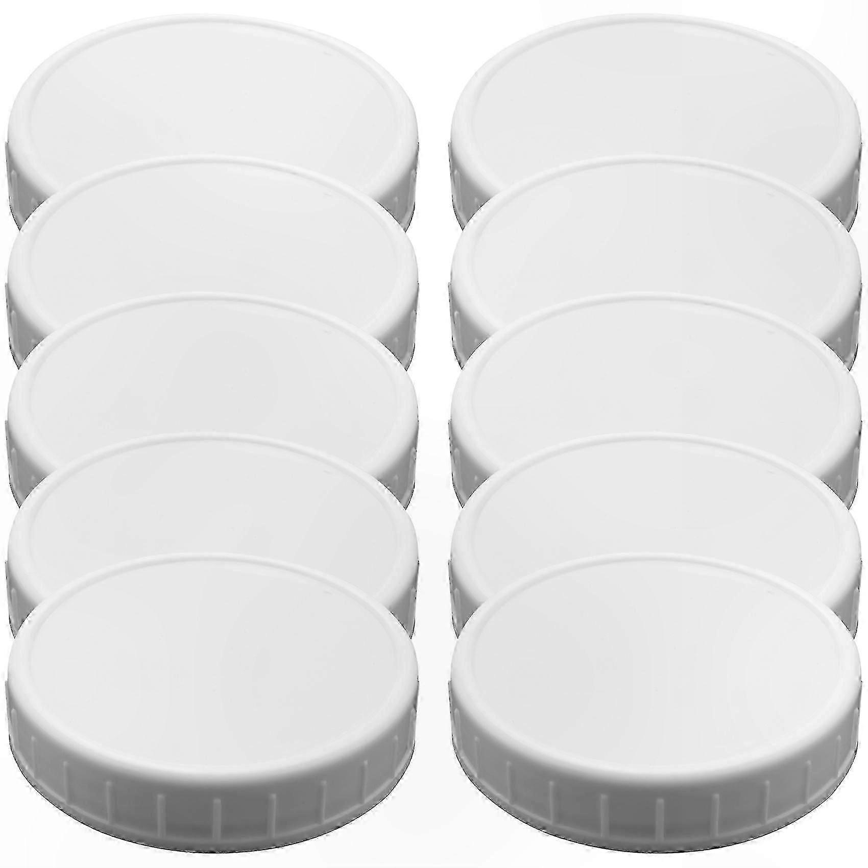 10-Pack Ribbed Plastic Caps for 86mm Regular Mouth Mason Jars