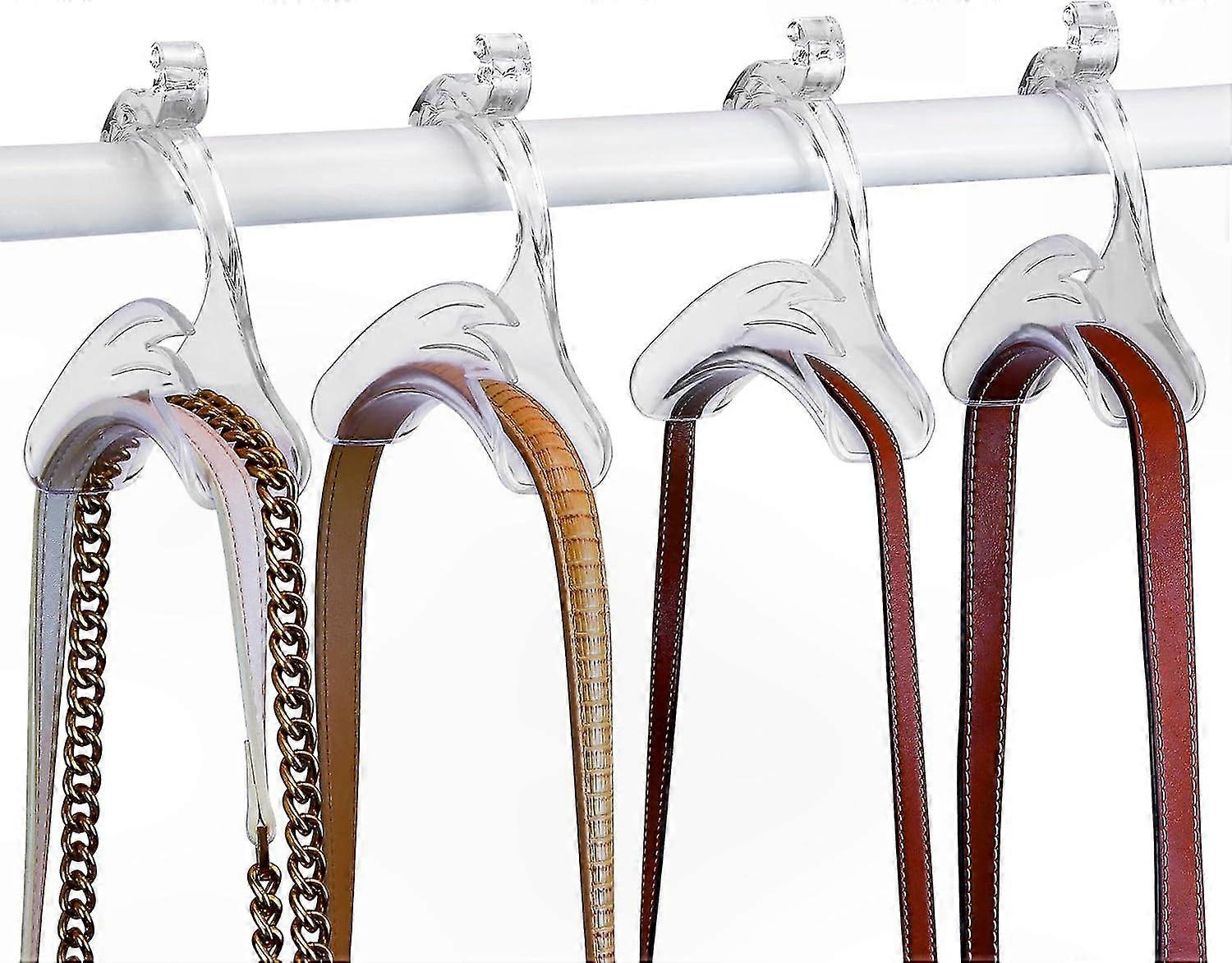 Clear Acrylic Handbag Organizer Hooks for Closet Storage (Set of 4)
