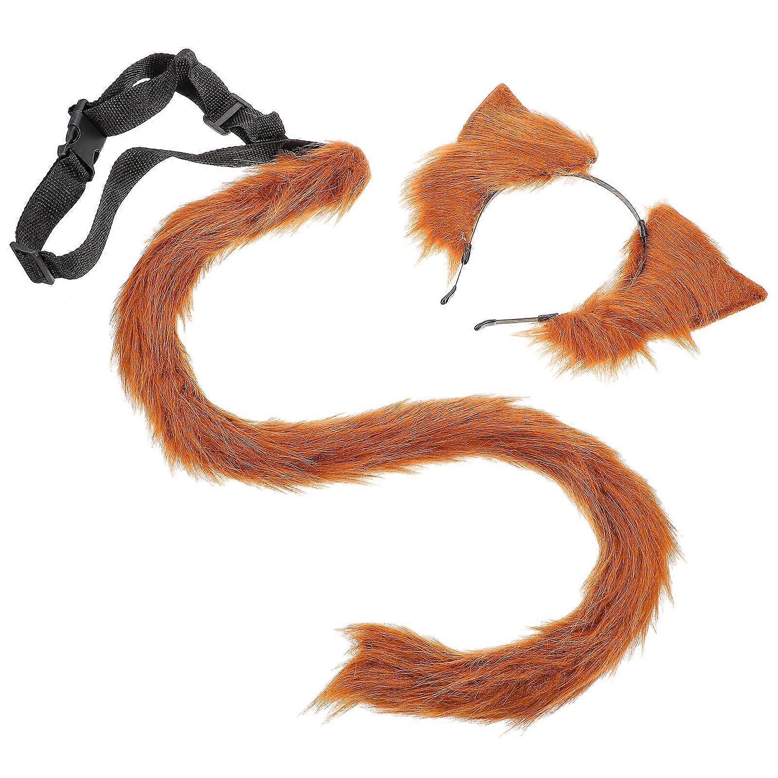 Cat Ear Headband and Tail Costume Set for Cosplay, Party, Halloween, and Stage Performance – Adorable Plush Design