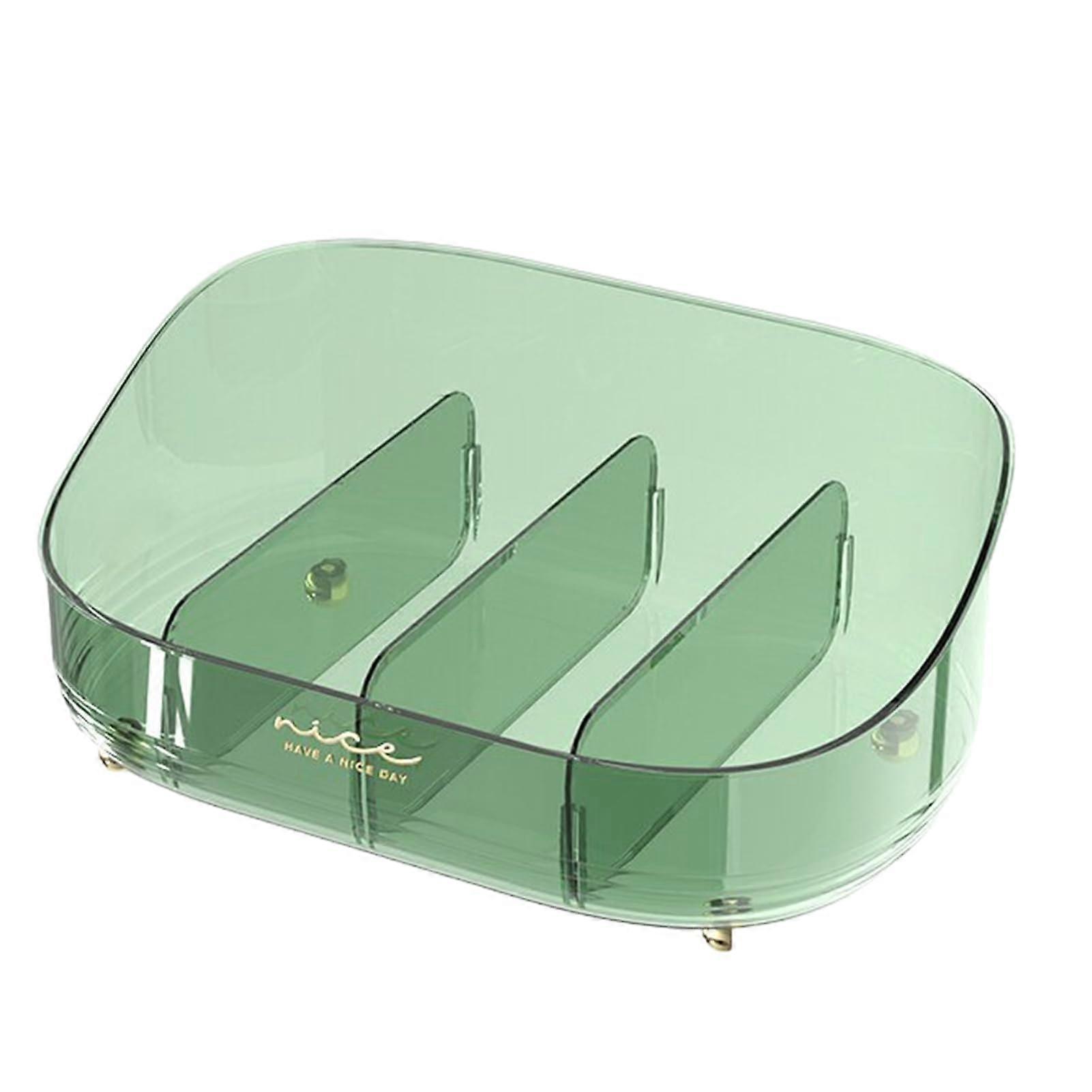 Cosmetic Display Case, Makeup Organizer For Bathroom, Tabletop Skincare Storage For Eyeshadow, Nails, Green, Medium
