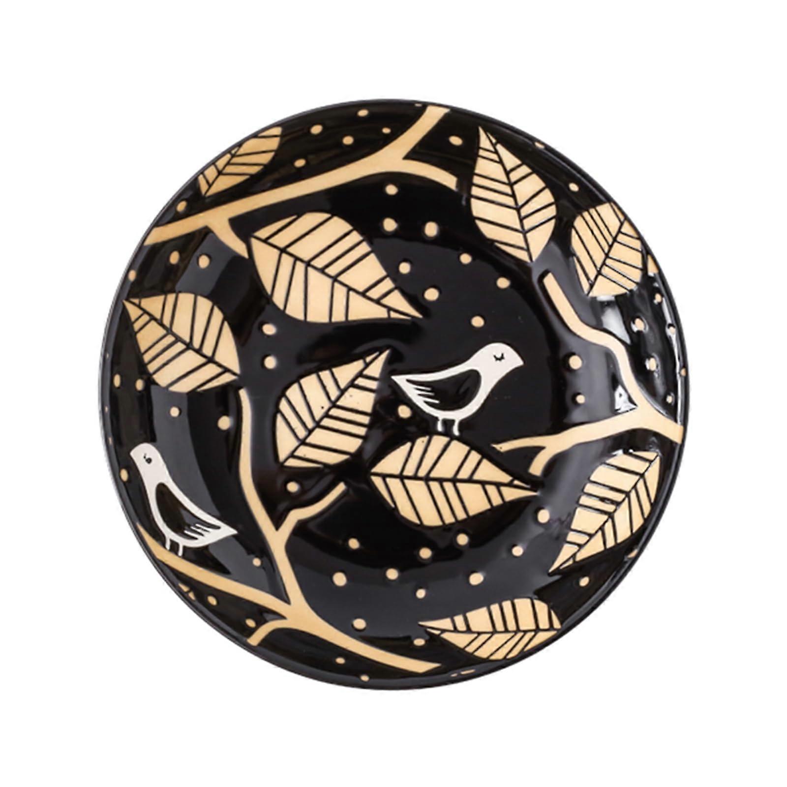 Home Ceramic Dinner Plates, Modern Dinnerware, Salad Dessert Plates, Table Decoration Plates (20.6*20.6*3.8CM Black 1)