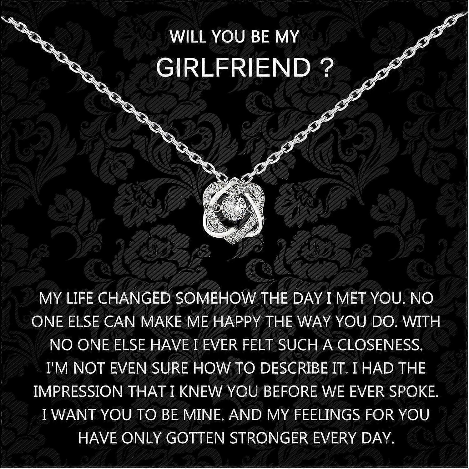 Will You Be My Girlfriend Necklace, Sterling Silver Interlocking 2 ...