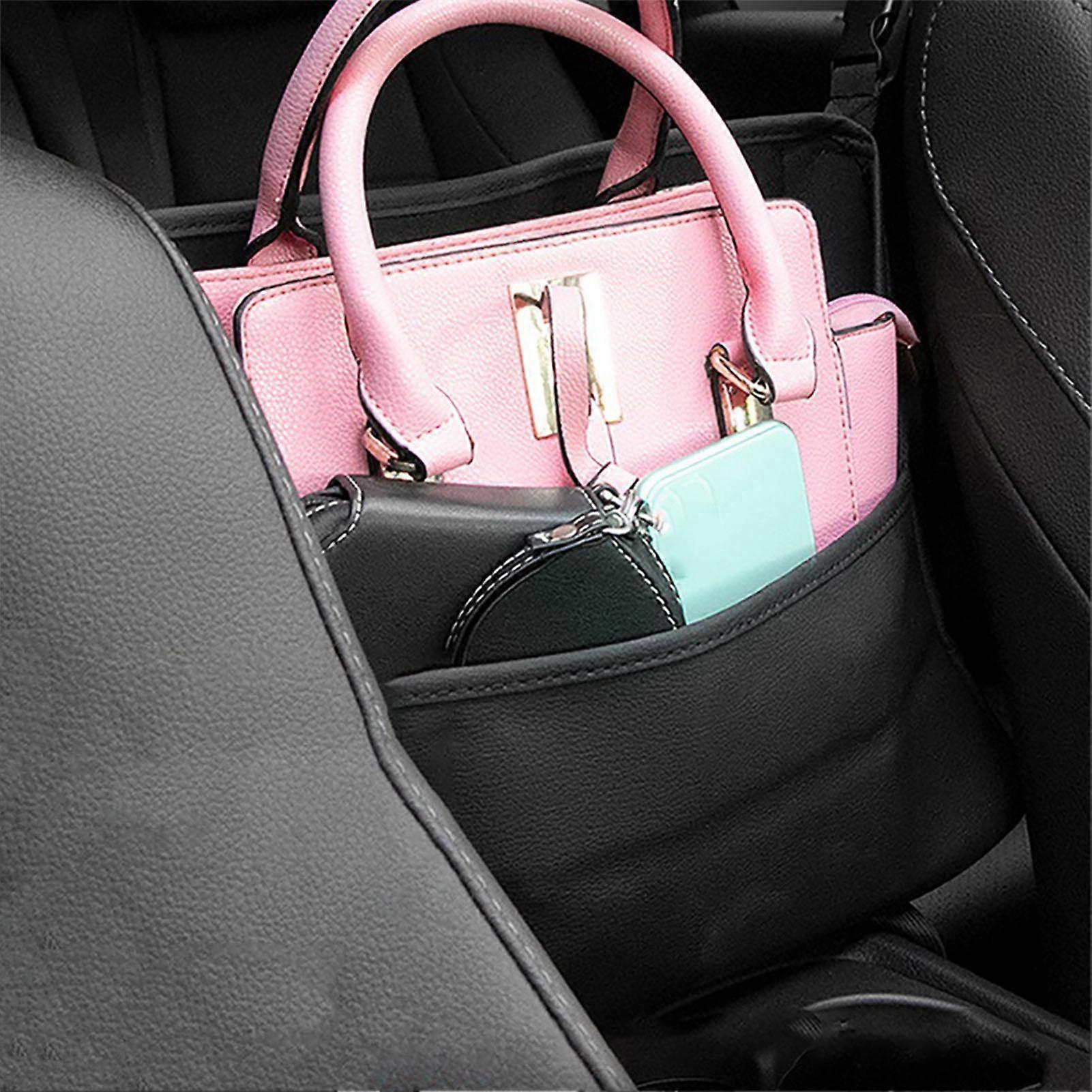 Multifunctional Pink PU Leather Car Seat Back Storage Organizer