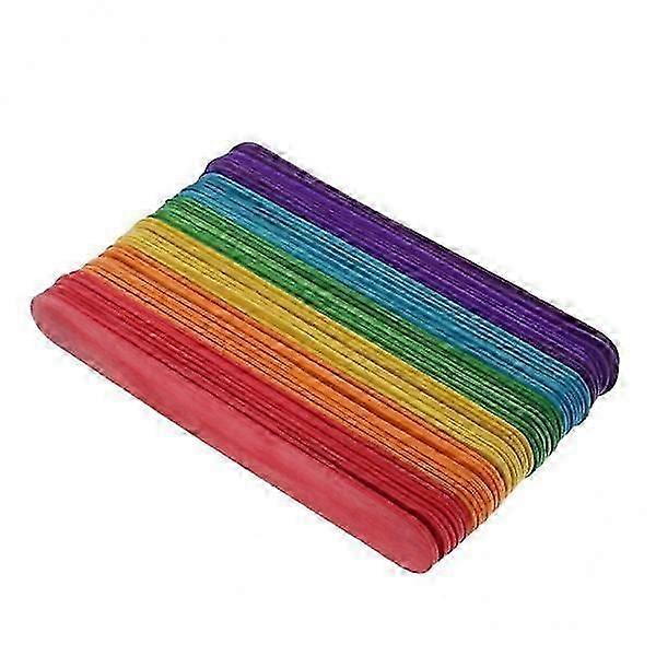 6x50 Pieces Multi-colored Wooden Popsicle Sticks for Diy Crafts M