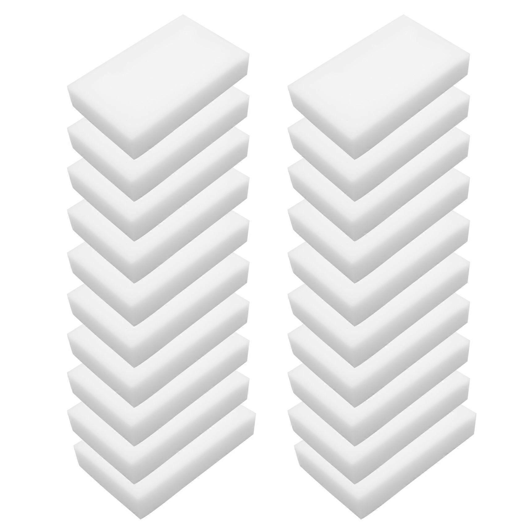 20Pcs Multi Sponge Clean Foam Cleaner Cleansing Eraser Car Wash Kitchen 10cm6cm2cm(White)