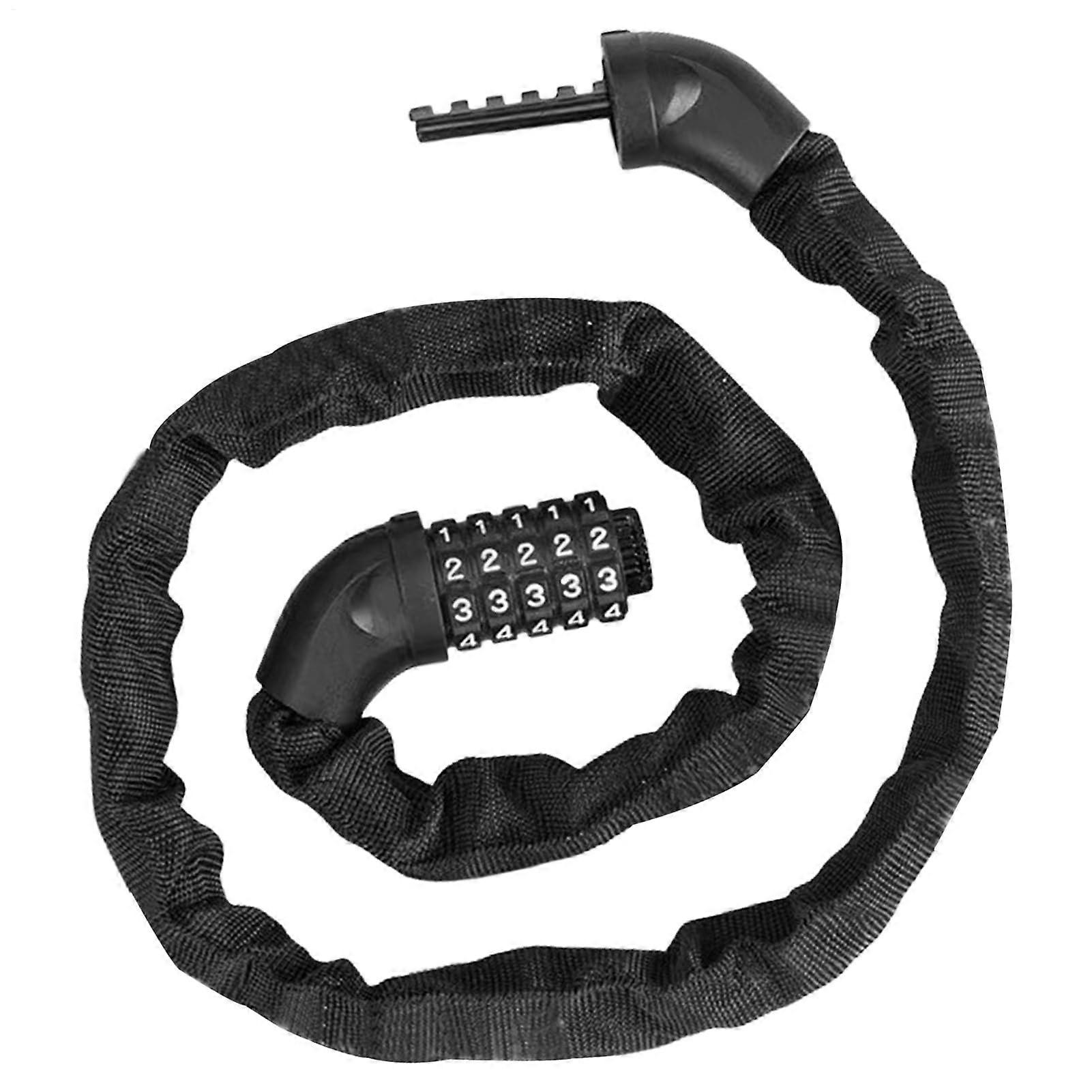 Heavy Duty Bike Lock | 5-Digit Resettable Combination Chain Lock for High Security on Bicycles, Motorcycles, Gates, and Fences