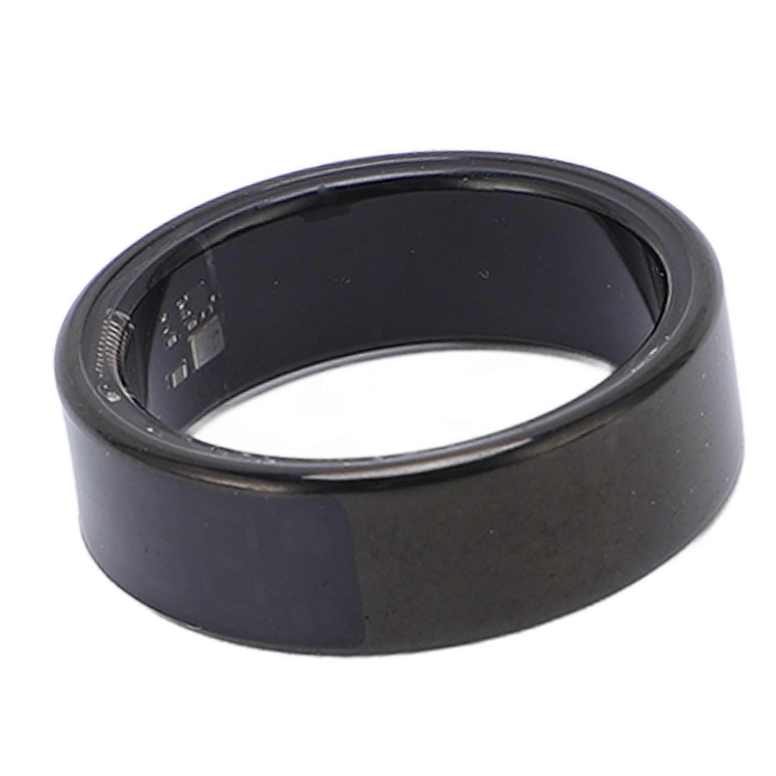 Smart Ring with APP Display Screen Multiple Sports Modes IP68 Water Resistant Stainless Steel 18mAh Smart Fitness Ring for Cycling Running Black 10