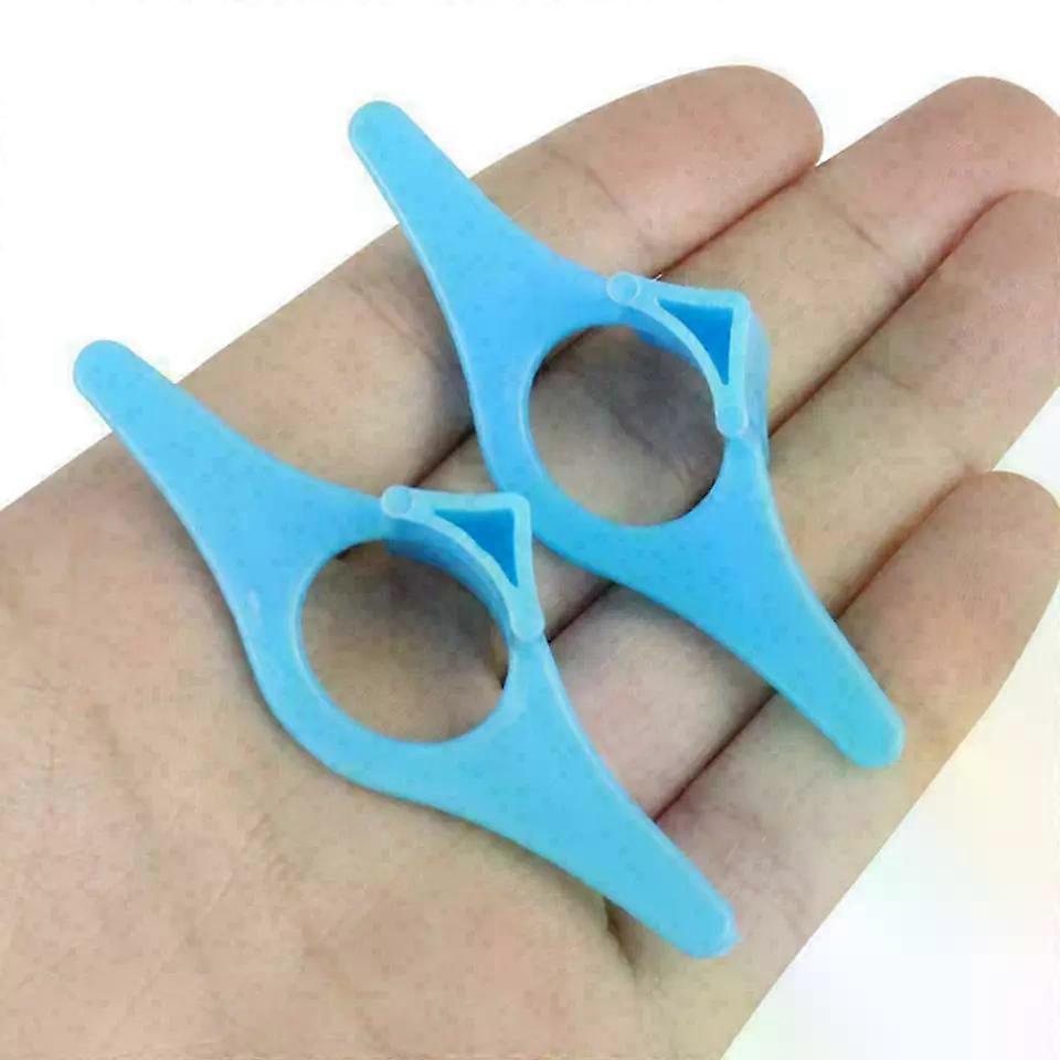 親指の本のページホルダーとしおりマーカー、2個各種ブルー機能ロット