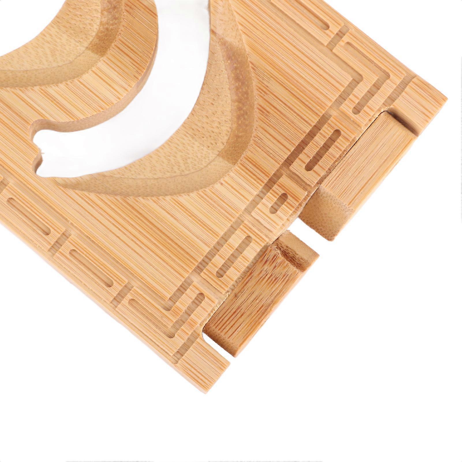 Bamboo 8-Grid Teacup Holder Shelf Draining Rack Organizer