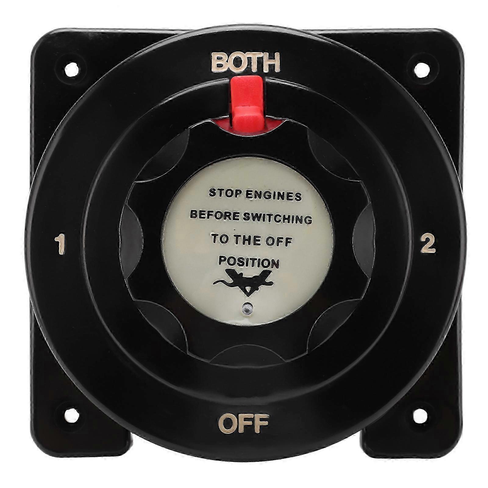 2025 Black 4 Position Marine Battery Switch 250A Battery Selector Switch DC6‑32V for RV Yacht