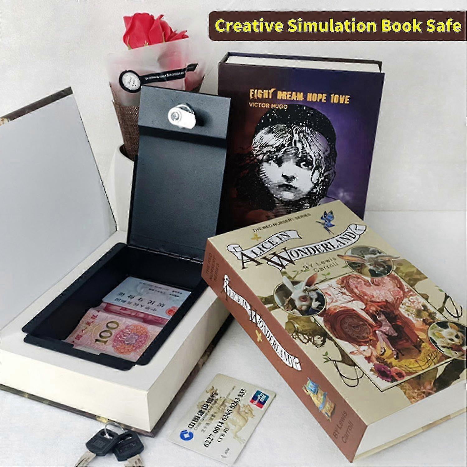Coin Bank Safe Real Page Simulation Book Ornament Creative Key/Password Type Money Box Diversion Boo