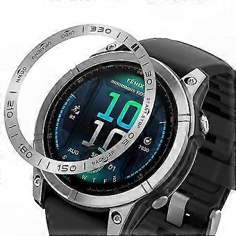Silver/Black Metal Bezel Ring for 51mm Watch Dial Circle, Stylish Accessory for Fenix 8-Compatible Devices