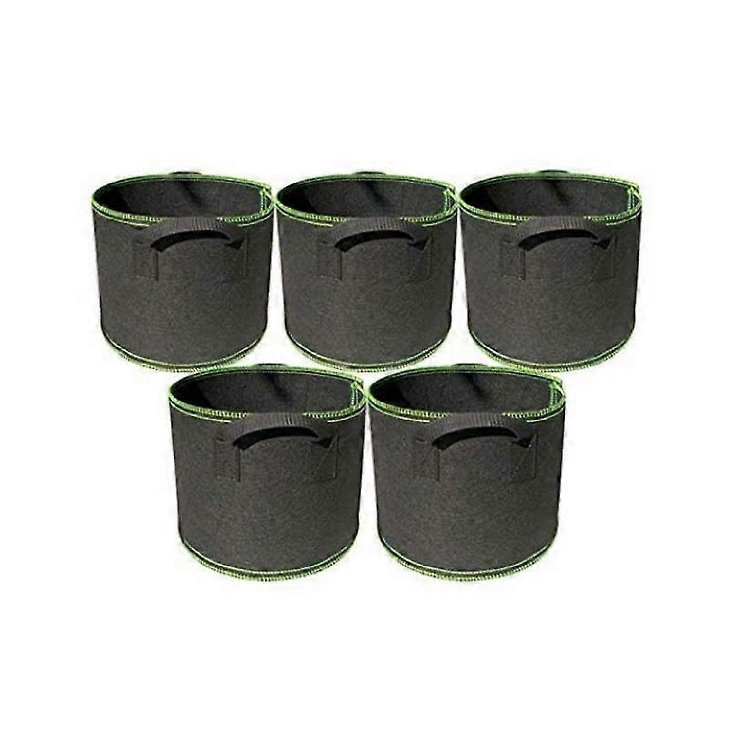 5- Pack 5 Gallons Plant Growing Bags, Nonwoven Fabric Heavy Duty Thickened Root Aeration Garden Pots