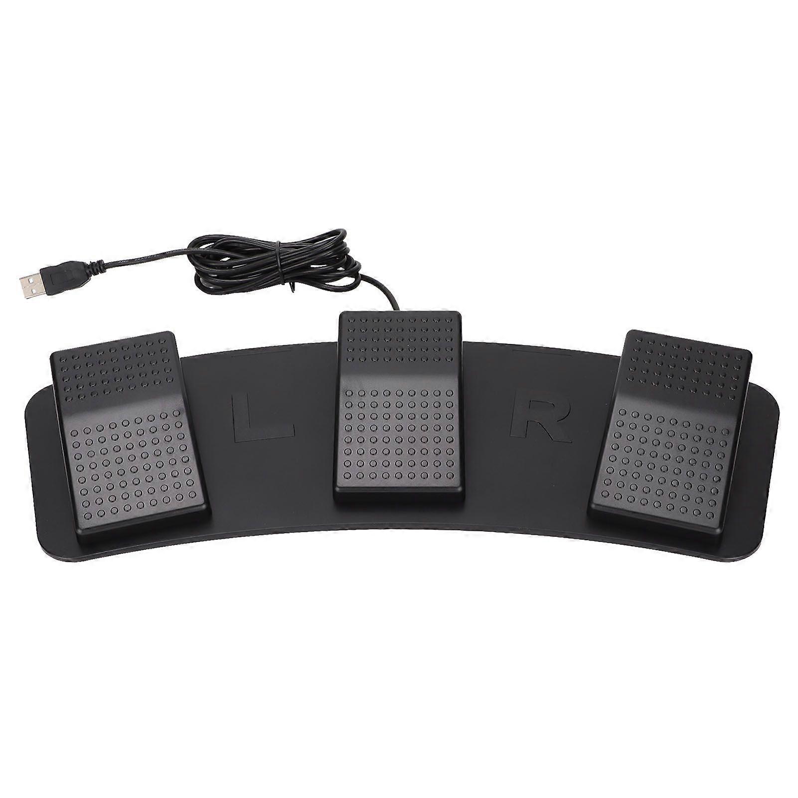 Multifunctional and Ergonomic USB Three-Pedal Game Controller Pedal (Mechanical Switch)